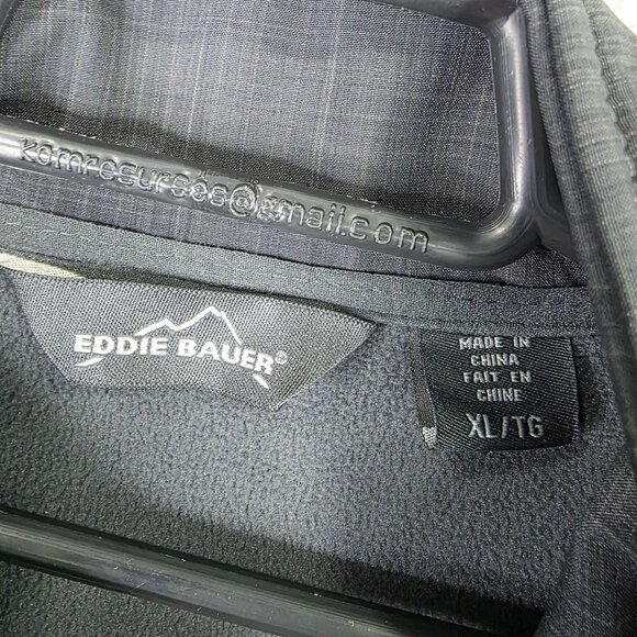 Mens Eddie Bauer Gray Full Zip Jacket 100% Polyester Dolese Fleece Lining XL - Picture 2 of 10